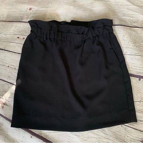 🔮 EXPRESS | Black Professional Paper Bag Skirt Size Small - Picture 1 of 3